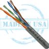 CAT6, Plenum, MADE IN USA, 23AWG, UTP, 4 Pair, Solid Bare Copper, 550MHz, 1000ft Pull Box, Gray