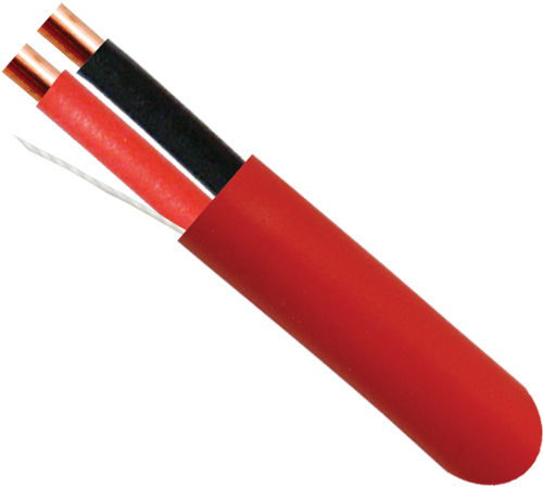 18/2 UNSHIELDED SOLID FIRE ALARM CABLE "FPLP" PLENUM RED 1000FT US MADE 