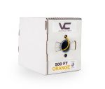CAT6, Plenum, MADE IN USA, 23AWG, UTP, 4 Pair, Solid Bare Copper, 550MHz, 500ft Pull Box, Orange