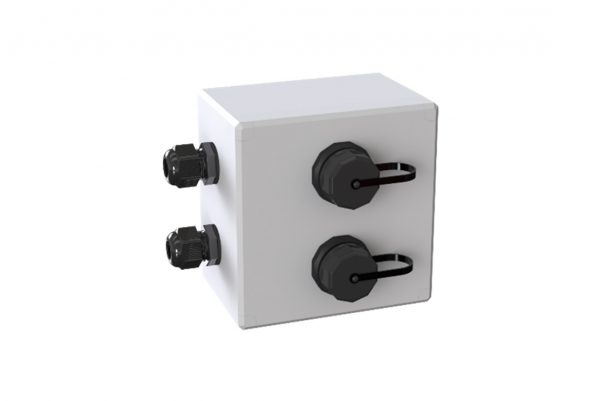 Surface-Mount Box, 2-Port, 2-Left-In/2-Top-Out, Blank, IP66/67