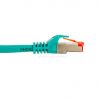 CAT6A 25ft Green, Shielded Patch Cord, Boot & Protector, Stranded, 26 AWG 4 Pair, S/STP, ETL.