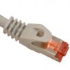 CAT6A 0.5ft Gray, Shielded Patch Cord, Boot & Protector, Stranded, 26 AWG 4 Pair, S/STP, ETL.