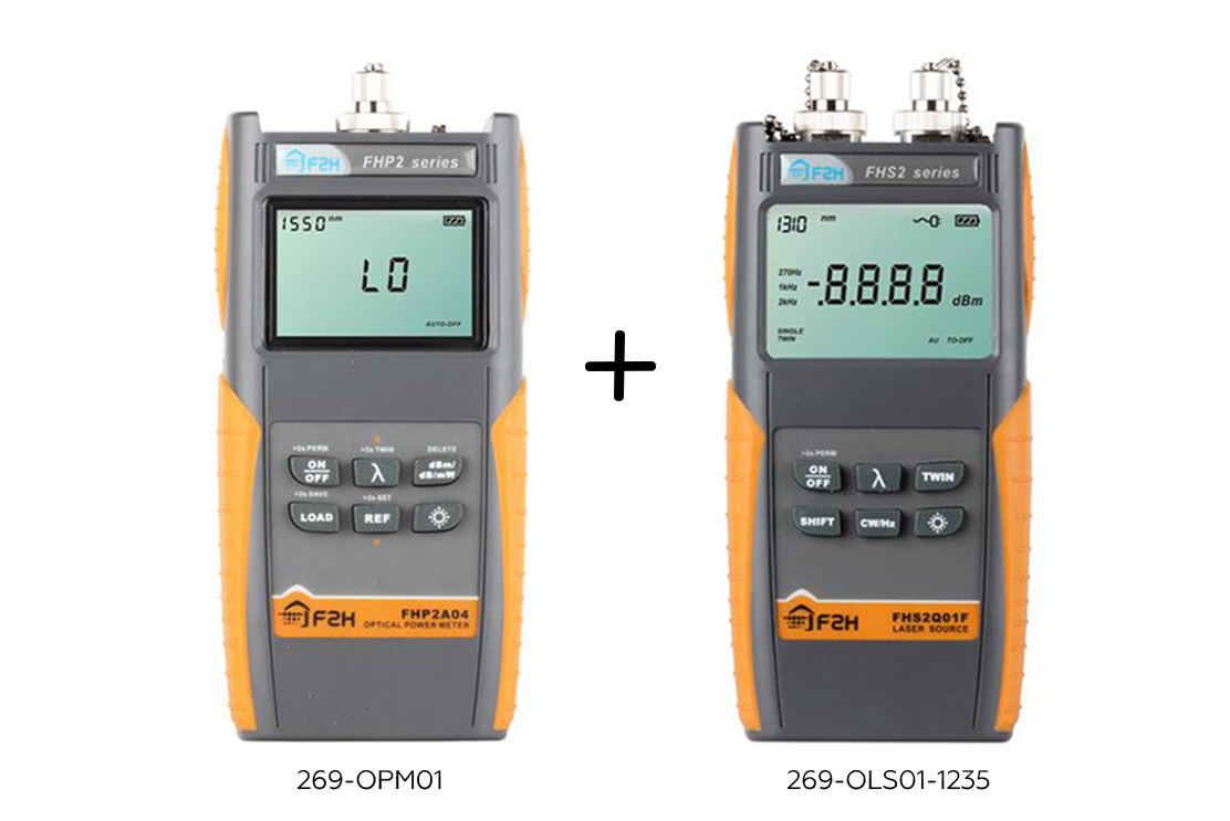 269-OTK01-0101- Optical Fiber Tester – Light Source and Power Meter Kit (269-OLS01-1235, 269-OPM01).