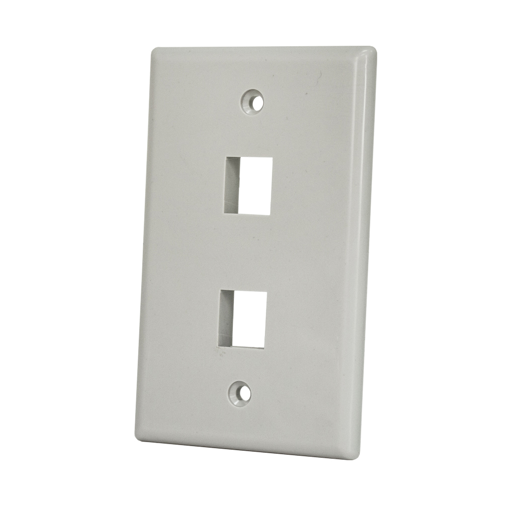 Buy 2-Port Wall Plates in Gray - by Vertical Cable (and don't forget keystone jacks!)
