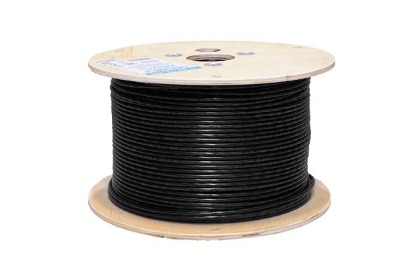 069-559_CMX_CAT6 CMX, Outdoor Rated Cable, UV Rated, 23AWG, Solid-Bare-Copper, Black, 1000ft Wooden Spool